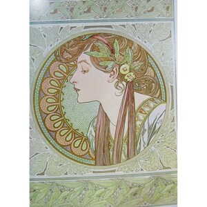 Cartão postal de arte - Laurel, 1901 do artista Alphonse Mucha, tcheco