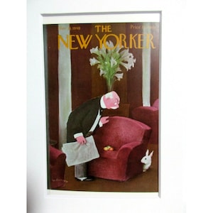 Carte postale blanc mat, couverture du magazine The New Yorker par William Cotton, mars 1940