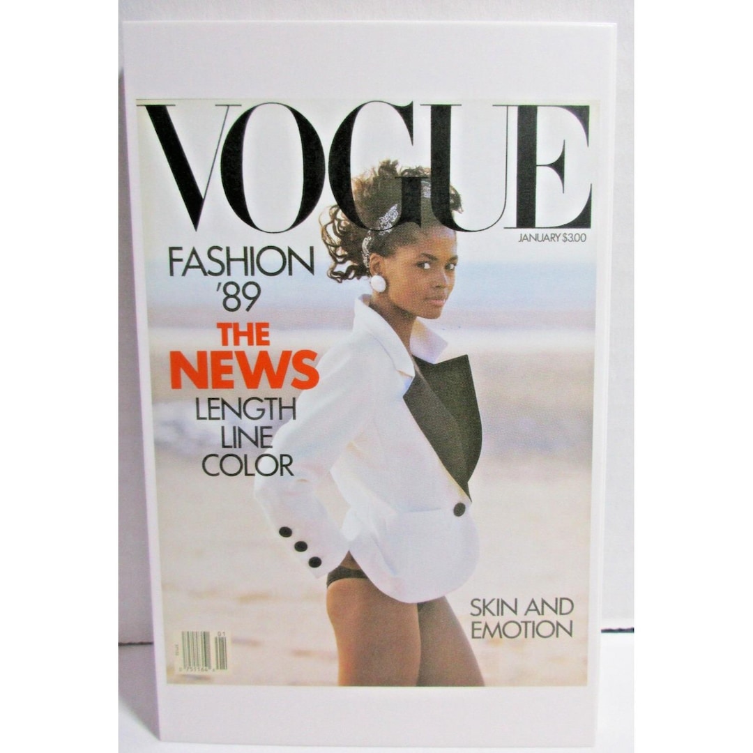 Postcard - Vogue Magazine Cover January 1989 by Peter Lindbergh - Etsy