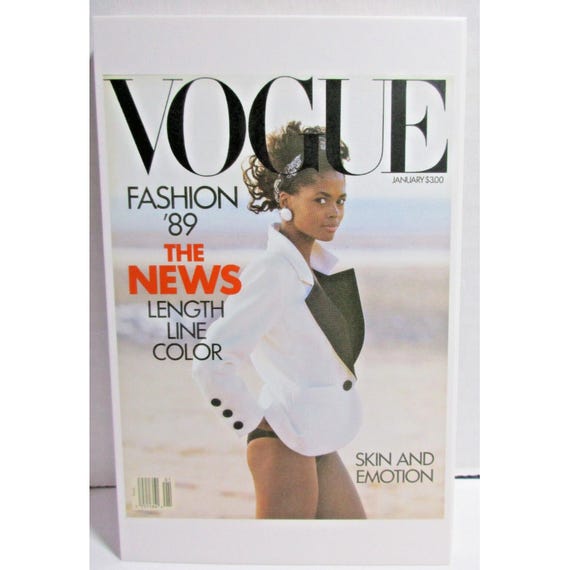 Postcard - Vogue Magazine Cover January 1989 by Peter Lindbergh - Etsy