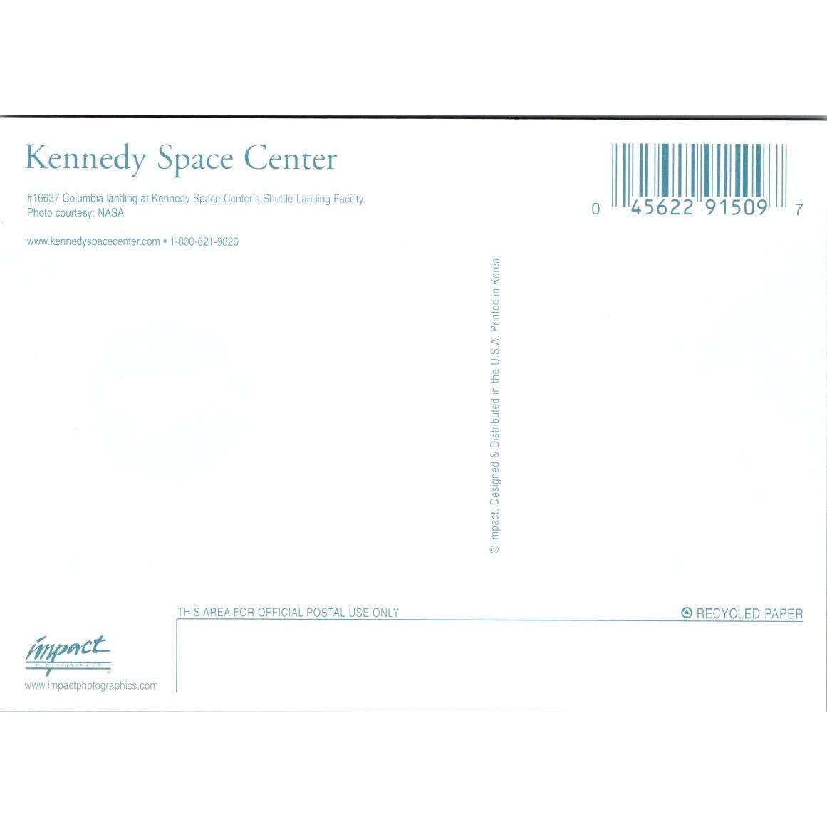 NASA Postcard - 1980s Columbia Landing at Kennedy Space Center #16637 ...
