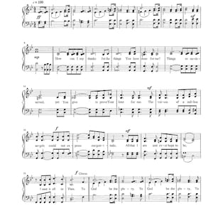 May include: A sheet music score for the song "My Tribute" by Andrae Crouch. The song is a gospel hymn about expressing gratitude to God. The lyrics include the phrase "How can I repay the LORD for all His goodness to me?" from Psalm 116:12.