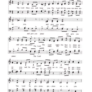 The Lord Bless You and Keep You - Digital Hymn Tune Sheet Music with Lyrics and Amen - Key of C