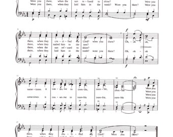 Were You there When They Crucified My Lord - Digital Spiritual Sheet Music - Key of E Flat