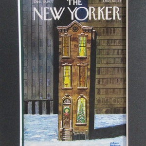 Postcard - Black Matted The New Yorker Magazine Cover by Charles Addams 5&quot; X 7&quot;