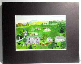Grandma Moses - Festa estiva 1959 - Biglietto d'auguri in formato 8 x 10" con passepartout nero