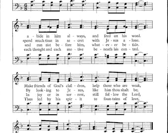 Take Time to BE Holy - Digital Hymn Tune Sheet Music Key of F