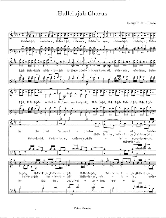 【希少】ORANGENOISE SHORTCUT Hallelujah Hallelujah Chorus by Handel - Digital Printable Hymn Tune SATB
