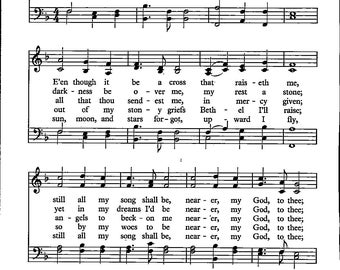 Nearer My God to Thee - Hymn Book Sheet Music - Digital Download Key of F