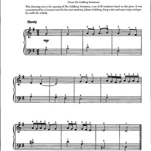 Aria from the Goldberg Variations by Johann Sebastian Bach Digital Piano Keyboard Key of G