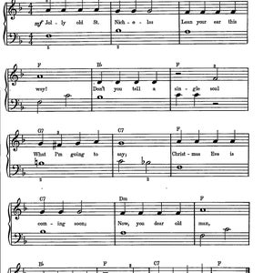 Jolly Old St Nicholas - Digital Piano Sheet Music - Beginner Level Key of F