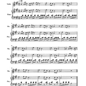 Violin and Piano - Long, Long Ago - Digital Download Sheet Music - Key of A