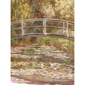 Cartão de notas com envelope - Ponte de Claude Monet sobre um lago de nenúfares #2025