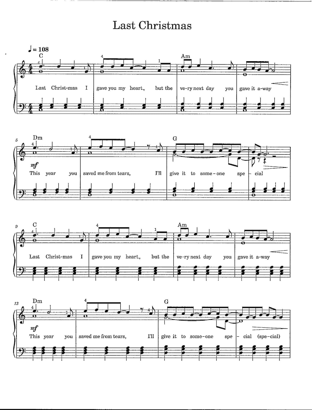 Video last christmas con letra