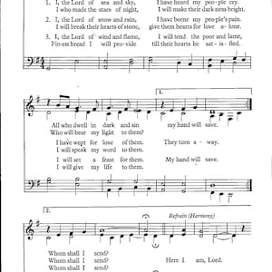 Aquí estoy Señor - Himno digital Partitura musical Clave de sol Piano intermedio y voz