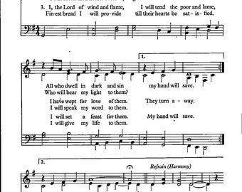 Here I am Lord - Digital Hymn Sheet Music Key of G Intermediate Piano & Vocal