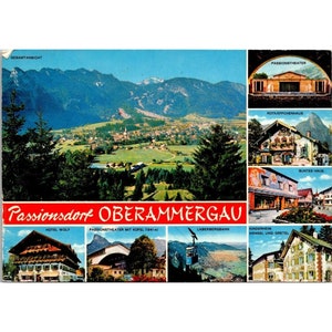 Pocztówka - Passionsdorf Oberammergau Niemcy Opublikowano Multi-Views Souvenir