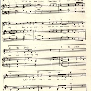 Blessed Assurance Sheet Music - Digital Hymn Tune - Key of D