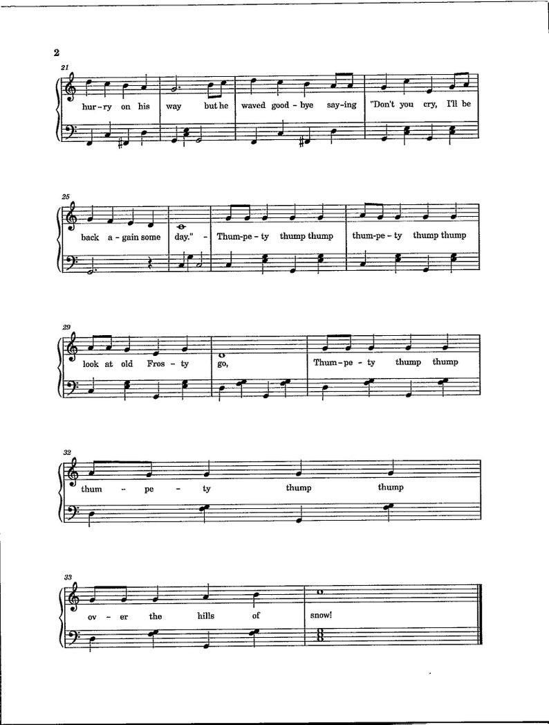 Frosty the Snowman - Christmas Digital Download With Lyrics - Key of C ...