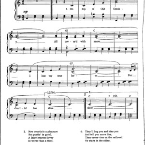 On Top of Old Smoky Sheet Music - Digital Folk Tune Key of C