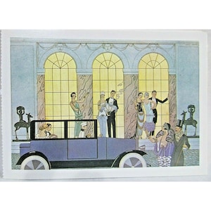 Carte postale - Art déco de George Barbier 1924 "Au Revoir... Illustration (voir photo)