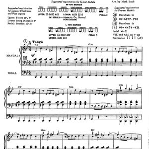 La Cumparsita - Digital Organ Sheet Music Key of B Flat Intermediate Level