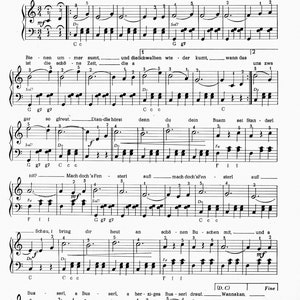 Schneewalzer (Snow Waltz) - Digital German Piano Vocal Sheet Music Key of C Intermediate Level