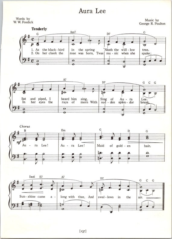 Love Me Tender Sheet Music, Elvis Presley