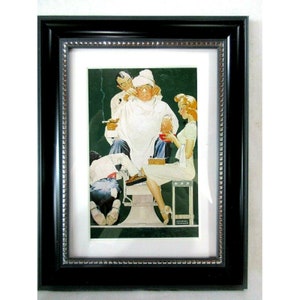 The Full Treatment 1940 por Norman Rockwell Impressão de cartão postal emoldurado