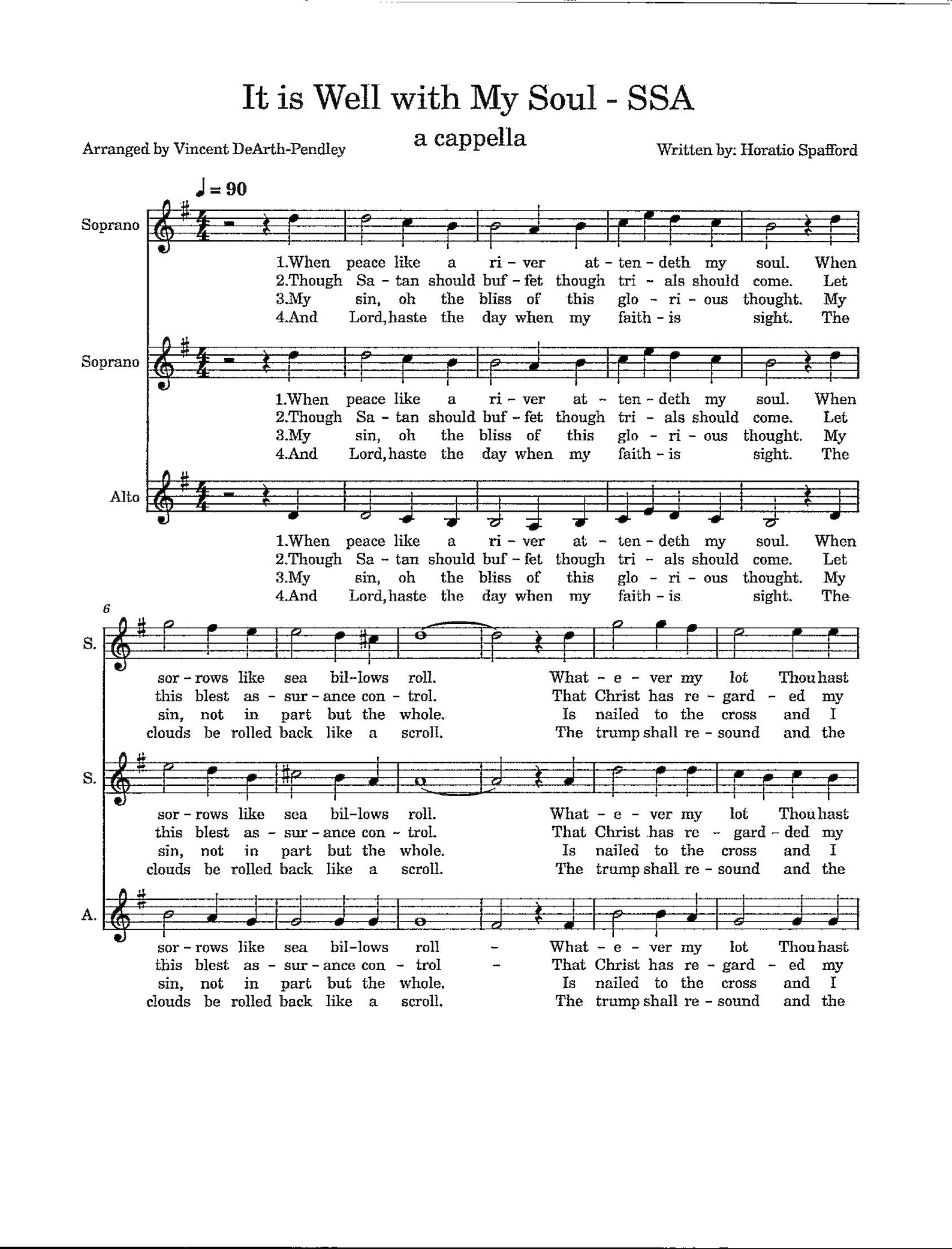 It is Well With My Soul SSA a Cappella Digital
