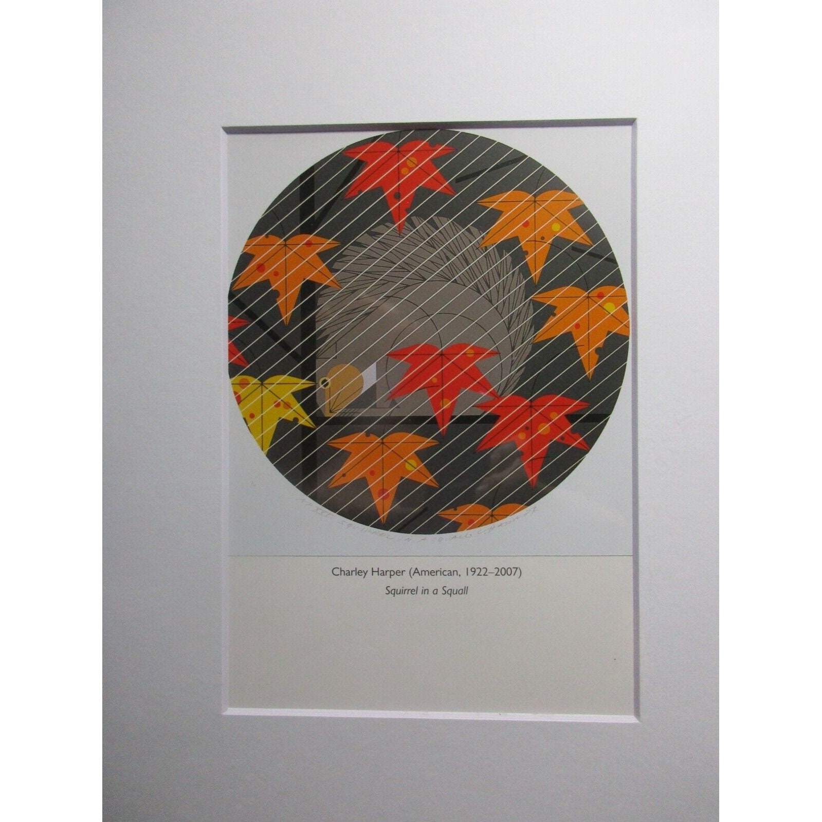 Charley Harper, American Artist Squirrel in a Squall Calendar Print 8 X