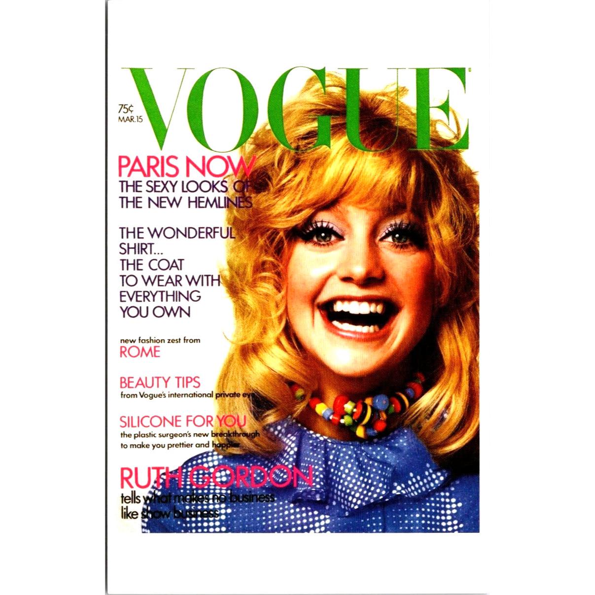 Postcard - Vogue Magazine Cover - Goldie Hawn - March 15,1971 by Postcard - Vogue Magazine Cover - Goldie Hawn - March 15,1971 by