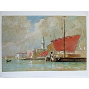 William Stanley Haseltine, Artista Americano - Cartão Postal - Transporte Marítimo ao Longo de Molo, Veneza