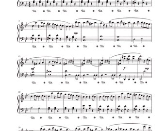 Theme from Symphony #40 Easy Piano by Mozart - Digital Sheet Music - Key of G Minor