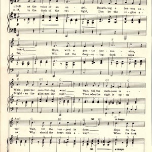 Whispering Hope Hymn - Digital Sheet Music for Piano Vocal Guitar Key of C Intermediate Level