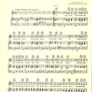 Liechtensteiner Polka Digital Piano Vocal Sheet Music Key of F JPEG