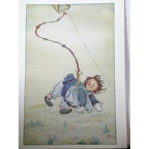 Cartão postal do ilustrador de livros - Raggedy Ann Stories 1918 por Johnny Gruelle