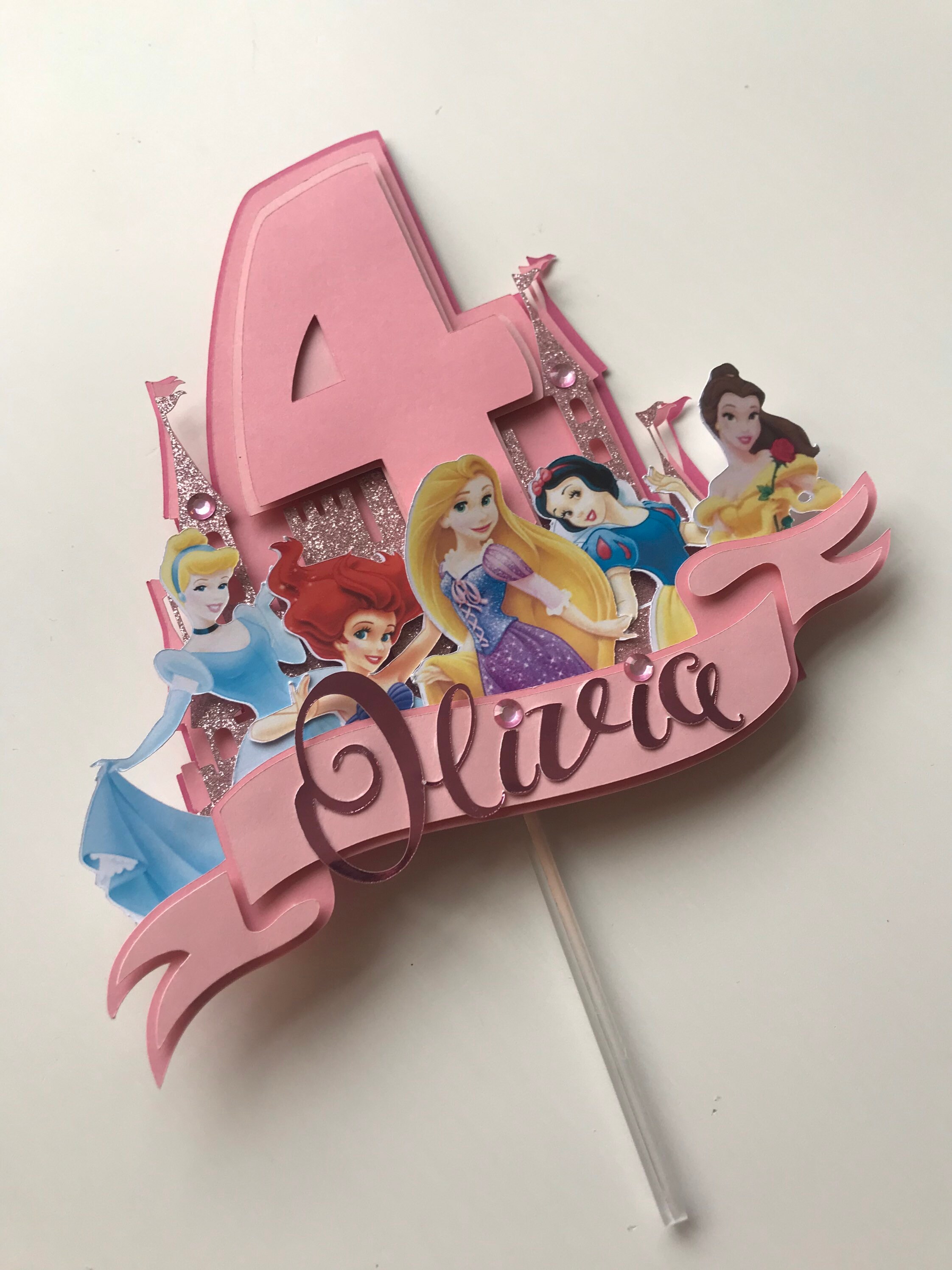 Princess cake topper cake topper princess pink cake | Etsy
