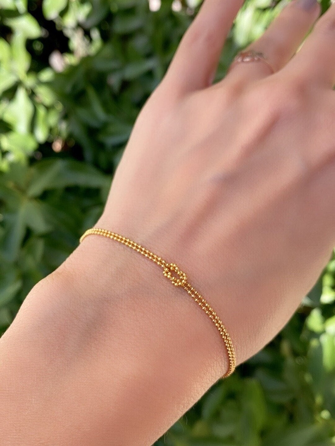 Gold Dainty Bracelet Friendship is A Knot Charm Bracelet Etsy