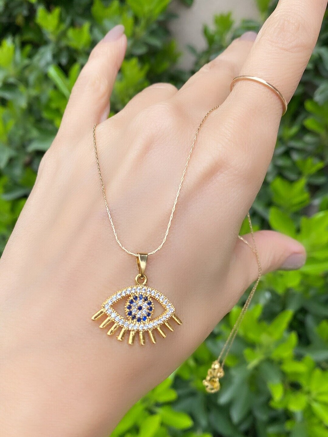 14K Gold Filled Evil Eye Necklace Silver Evil Eye Pendants Etsy