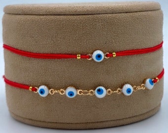 Red String Evil Eye Bracelet | 18k Gold-Filled Protection Jewelry