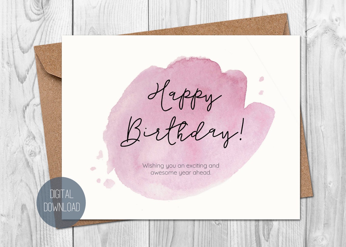 Printable Birthday Card Birthday Card for Her Instant | Etsy