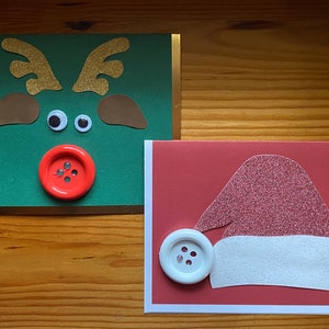 Big button Christmas cards, blank Christmas card, handmade Christmas cards