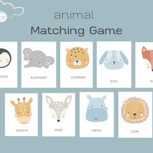 Toddler Animal Matching Game, Preschool Learning Tool, Preschool Sorting, Homeschool, Kids Activity