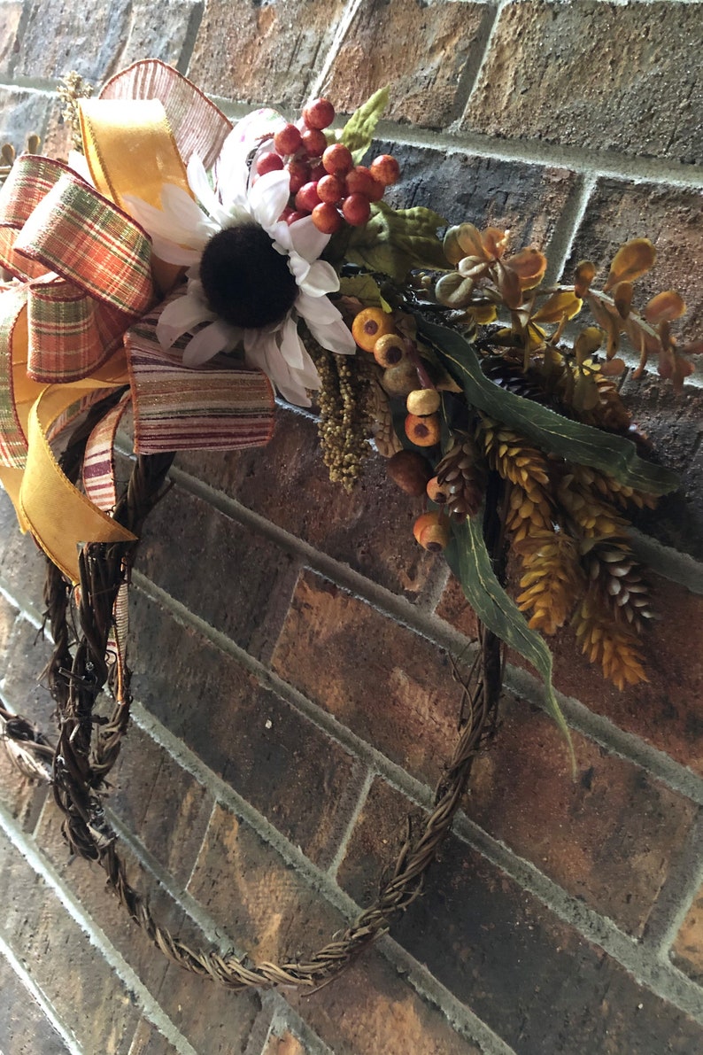 Grapevine Pumpkin Door Hanger Fall Grapevine Wreath,