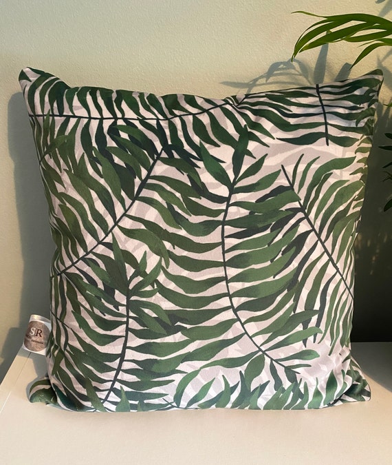 Palm leaf print cushion discount