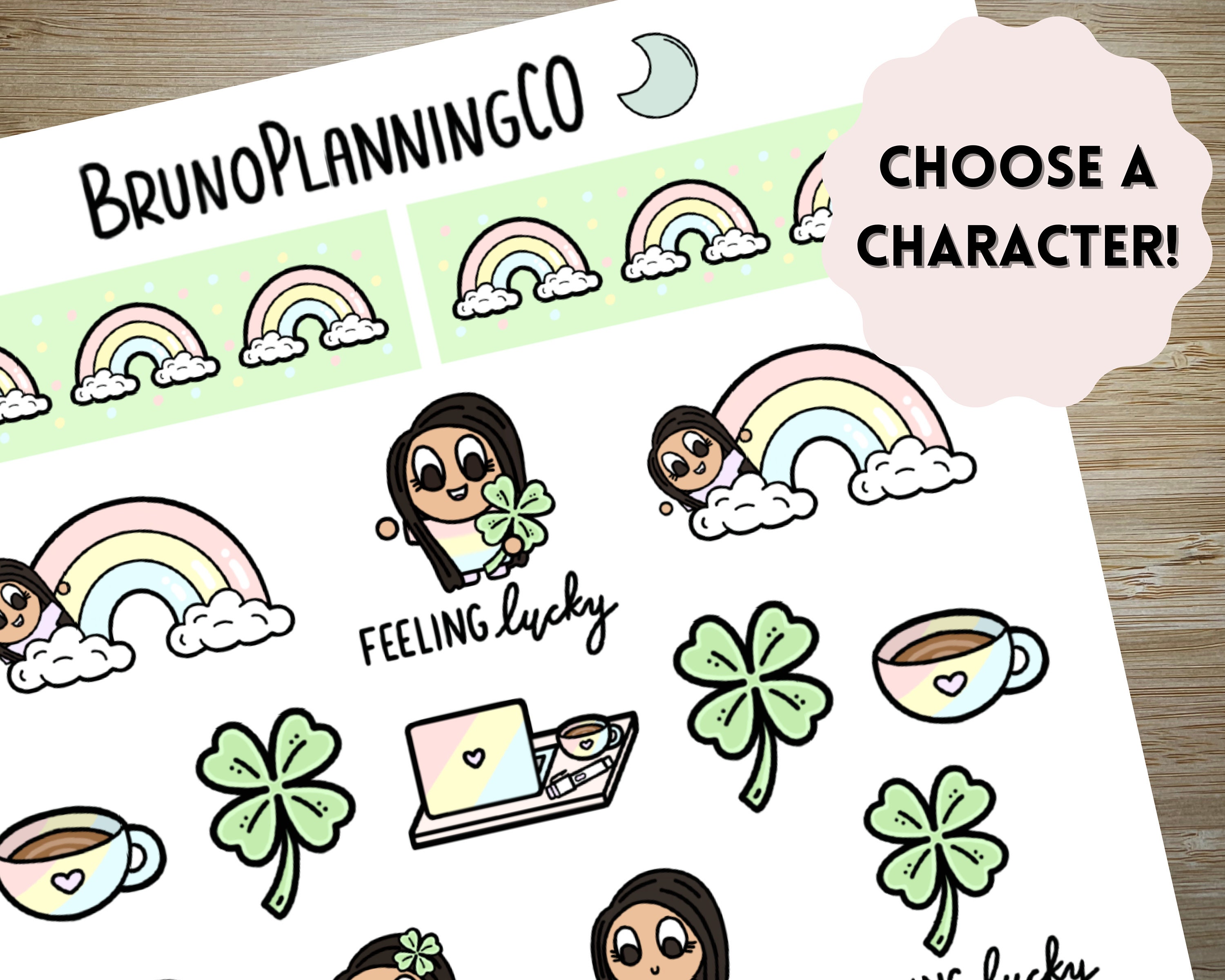 Download St. Patrick's Day Stickers Rainbow Stickers Four Leaf | Etsy St. Patrick's Day Stickers Rainbow Stickers Four Leaf | Etsy