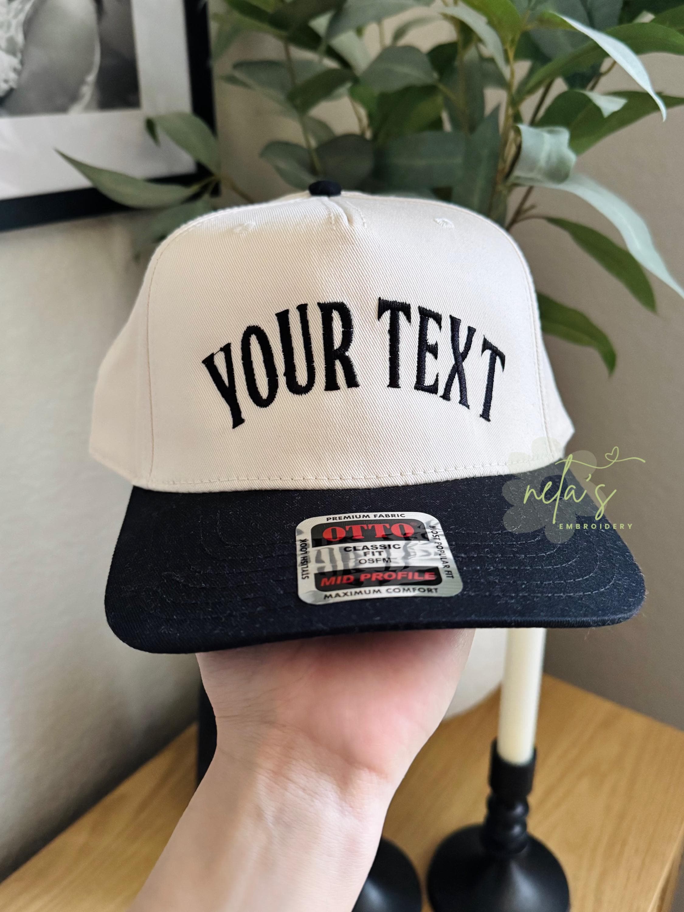 Text Hats Custom Embroidered Hat, Custom Text Hats, Personalized Dad Hat ...