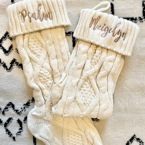 Holiday Embroidered Stocking | Monogramed Stocking | Knitted Stocking | Custom Stocking | Fireplace Decoration | Christmas Stocking