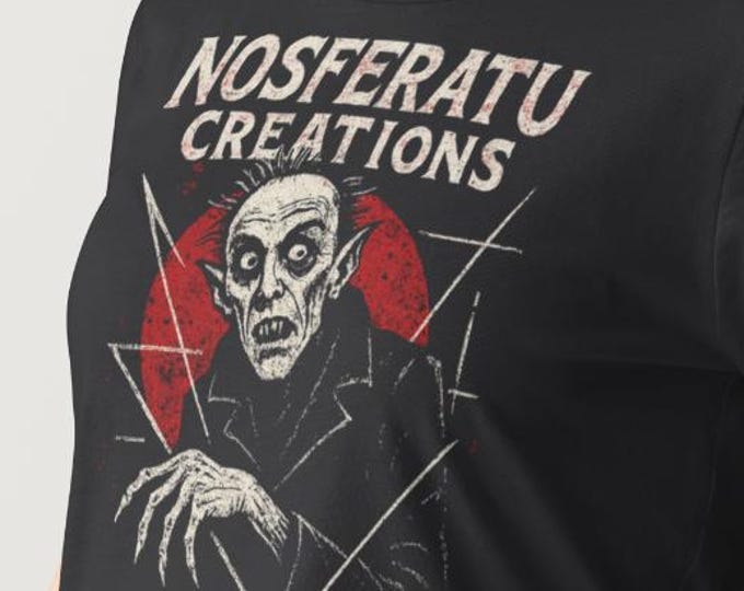 Featured listing image: Nosferatu goth t-shirt – Obscure illustration, vintage aesthetic, macabre art, alt fashion